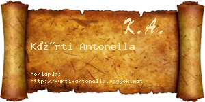 Kürti Antonella névjegykártya